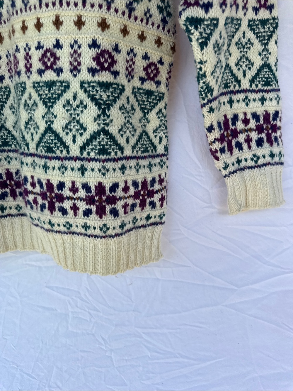⁠VTG Alps Fair Isle Wool Blend Turtleneck Sweater M Geometric Knit Ski Made USA⁠ - Picture 8 of 12